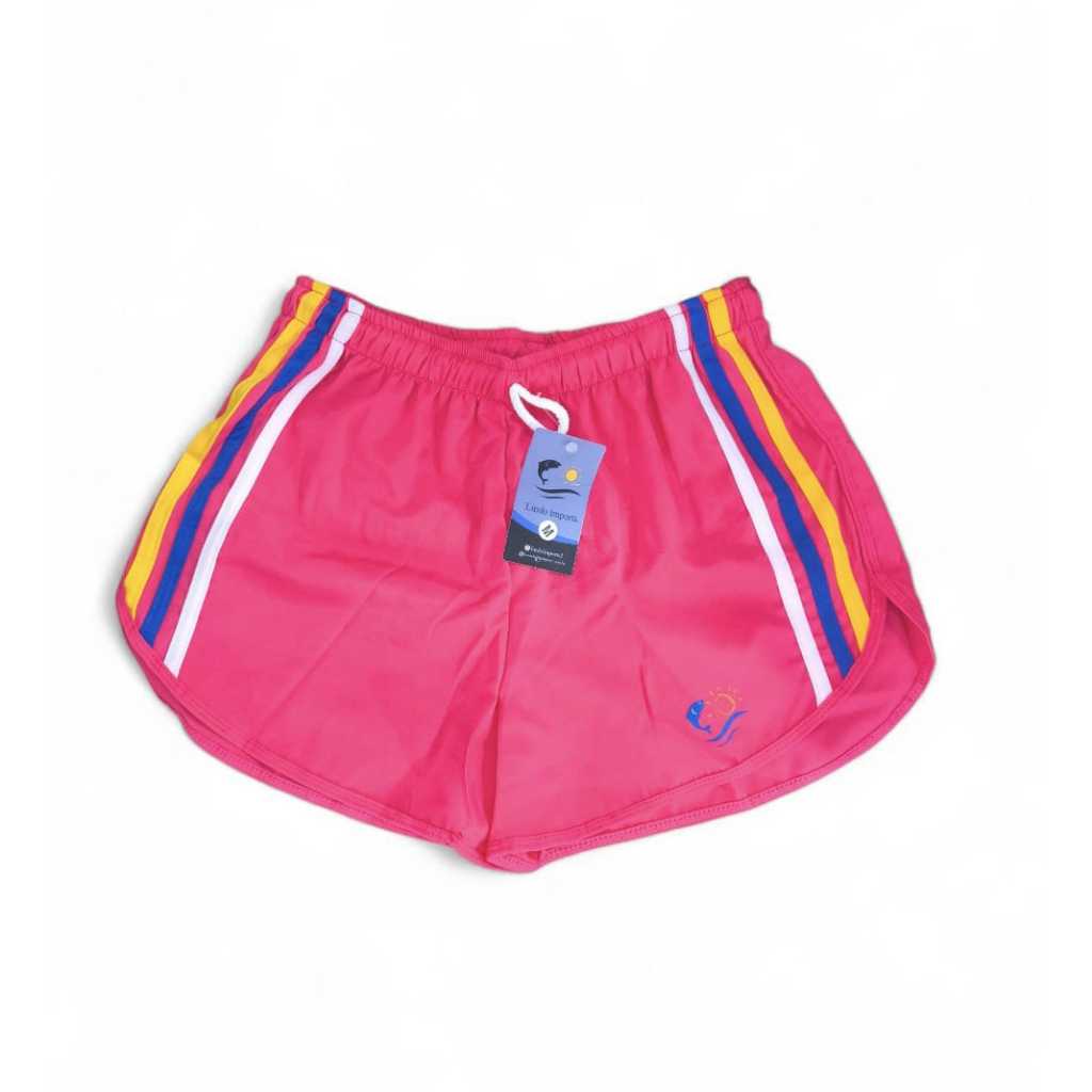 Short Feminino Moda Praia Treino Academia Estilo Listras em Oferta na Shopee