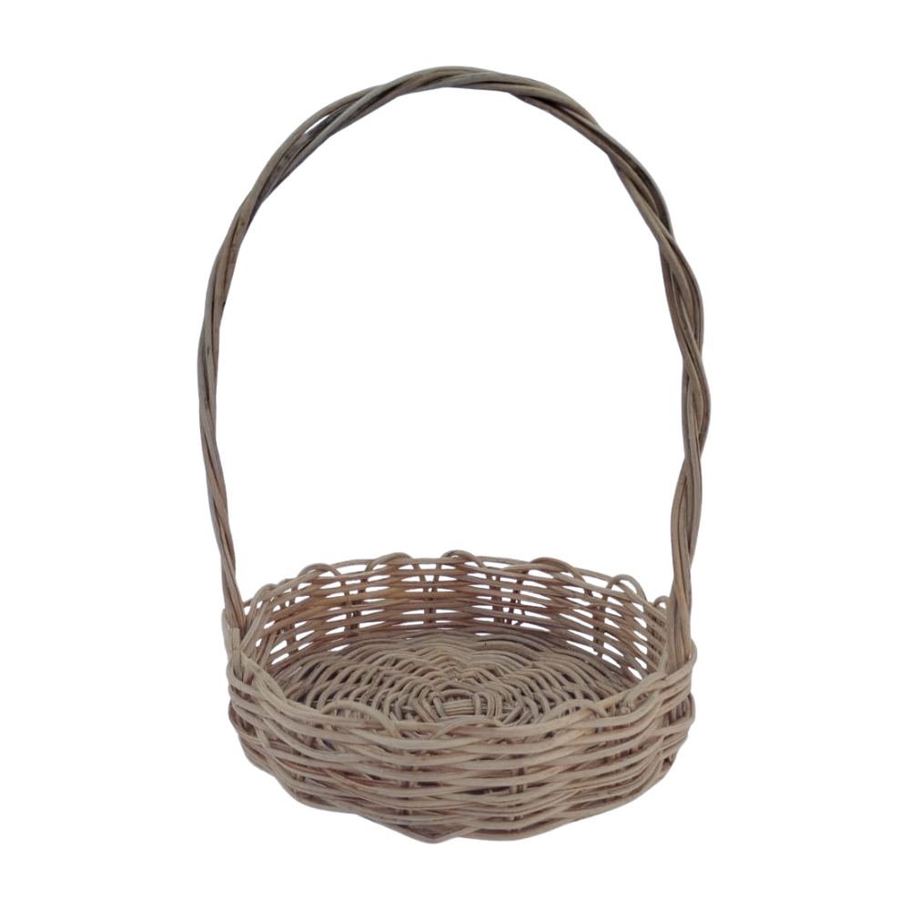 CESTO COM ALÇA | CESTO PÁSCOA | FIBRA NATURAL | PORTA LEMBRANÇA | CESTO DECORATIVO - 20 cm diâmetro