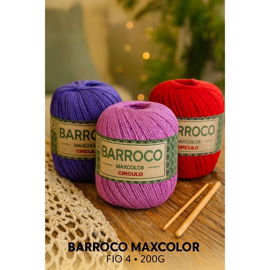 Barroco Maxcolor Círculo 200g Fio 4 para Crochê e Tricô - 100% Algodão - Fio para crochê em Oferta na Shopee