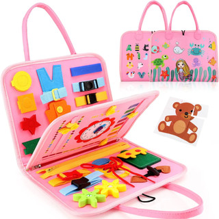Montessori Busy Board Para Crianças-Brinquedos Sensoriais De Habilidades
