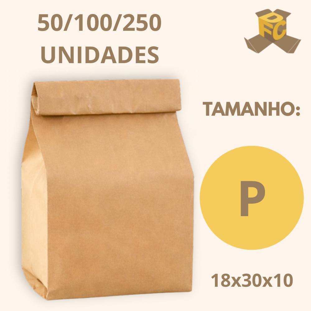 Sacos Kraft P | Embalagem Lisa Para Delivery 5 Kg (30x18x10) em Oferta na Shopee