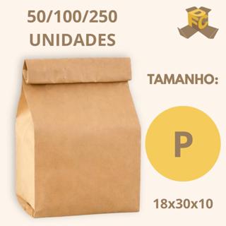 Sacos Kraft P | Embalagem Lisa Para Delivery 5 Kg (18x30x10) em Oferta na Shopee