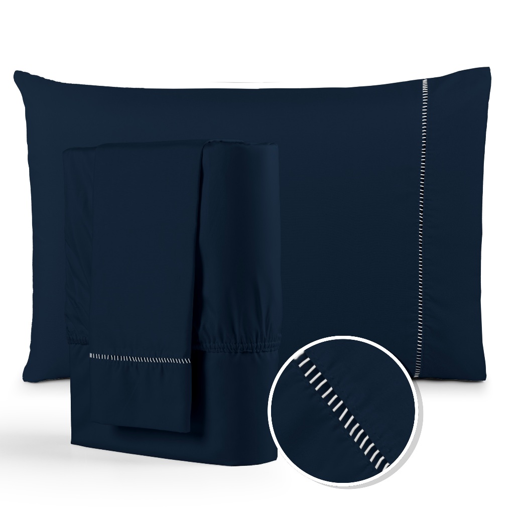 Jogo de Lençol 400 Fios Micropercal Com Fronha em Ponto Palito Extremo Conforto