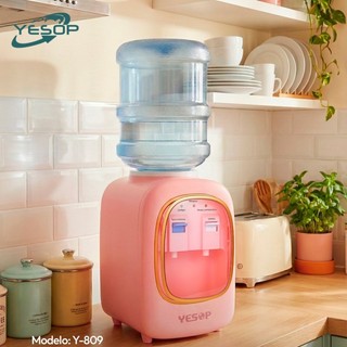 YESOP Bebedouro de Mesa Elétrico Refrigerado para Garrafão 10L/20L Bivolt (127V/220V)Rosa
