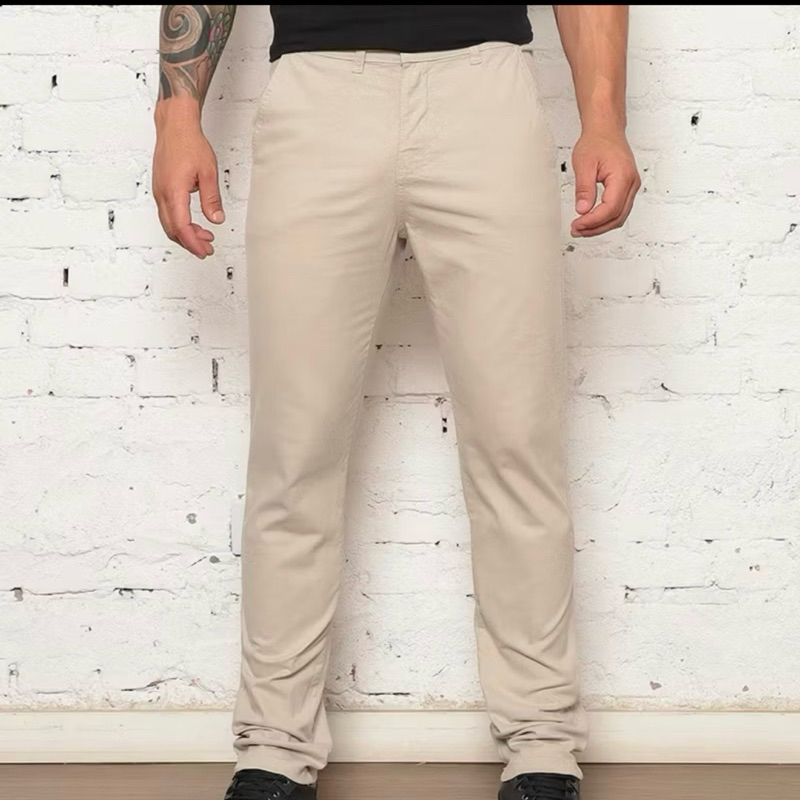 Calças Sarja Masculina Alfaiataria Esporte Fino Bolso Faca Bolso Embutido