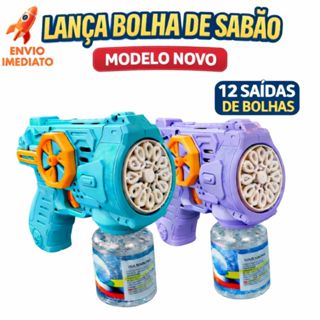 Brinquedo Automático 12 Furos Máquina Arminha Pistola Lança Bolha  Sabão Luz Led Infantil Diversão Crianças Presente em Oferta na Shopee
