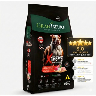 Ração Gran Nature Adulto Xtreme Super Premium 15kg Pitbull Pitmonster rottweiler american bully em Oferta na Shopee