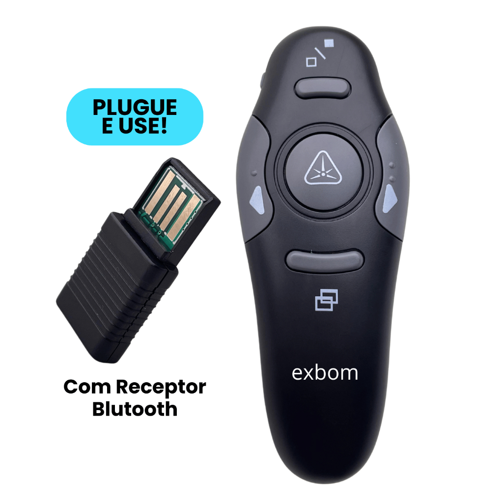 Apresentador de Slides Laser USB Sem Fio Controle PowerPoint Aula Palestra
