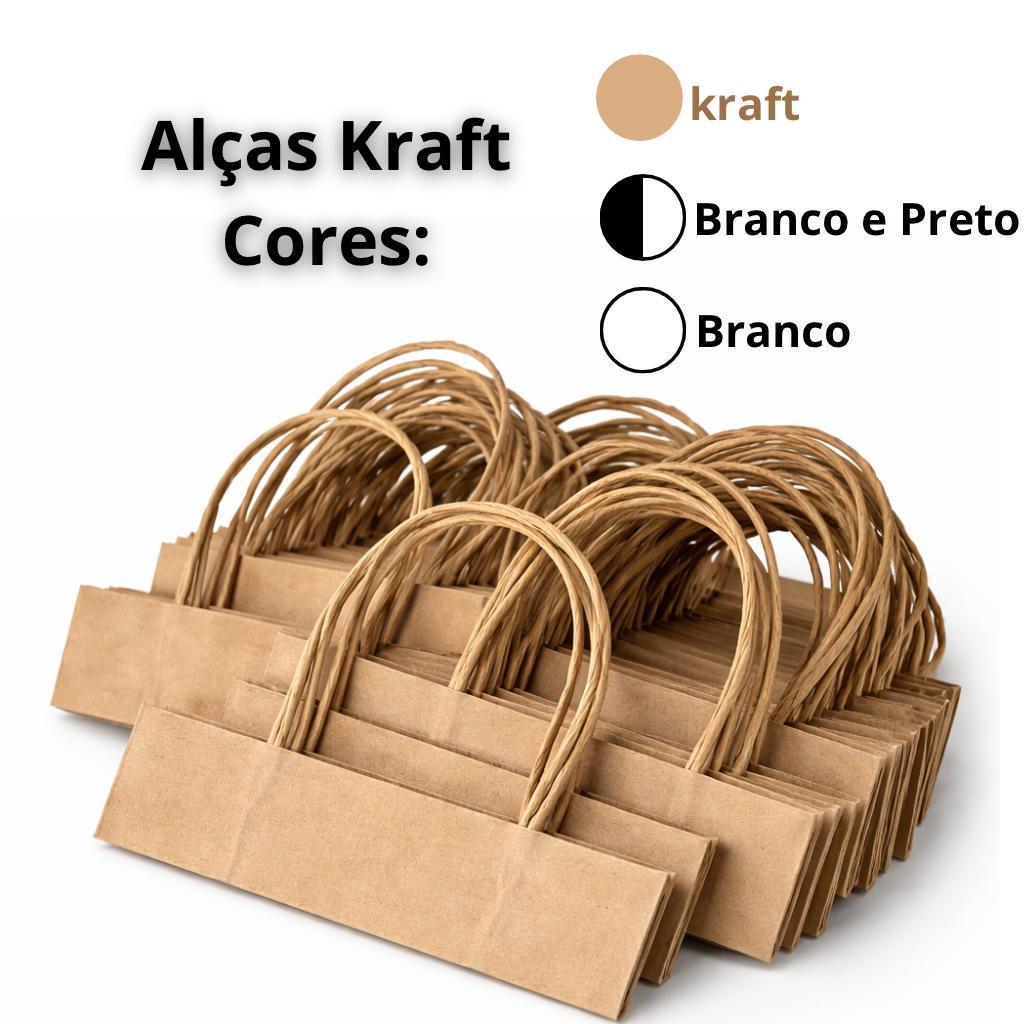 Alça de Papel Kraft Torcido p/ Sacolas | 100 / 1000 Unidades em Oferta na Shopee