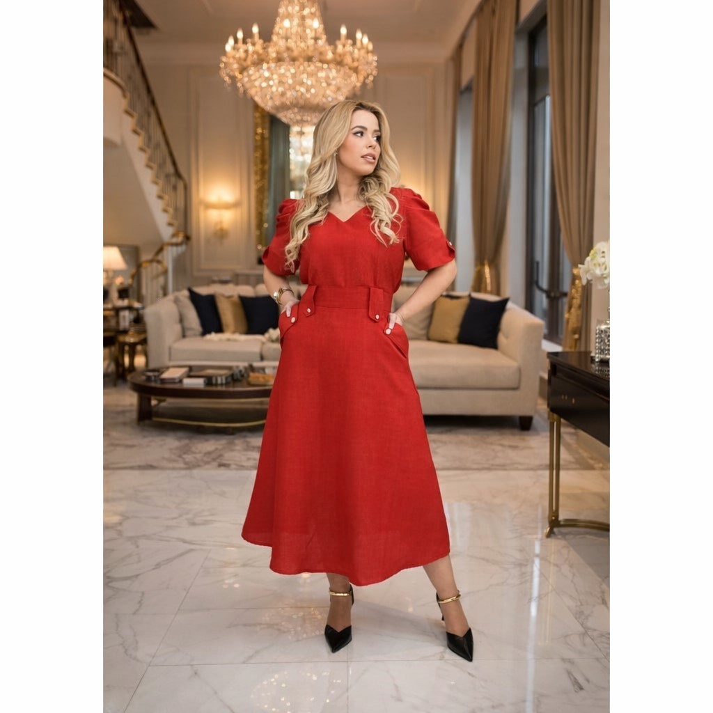 Vestido longuete linho sencoriall Moda evangélica e casual ...um luxo em Oferta na Shopee