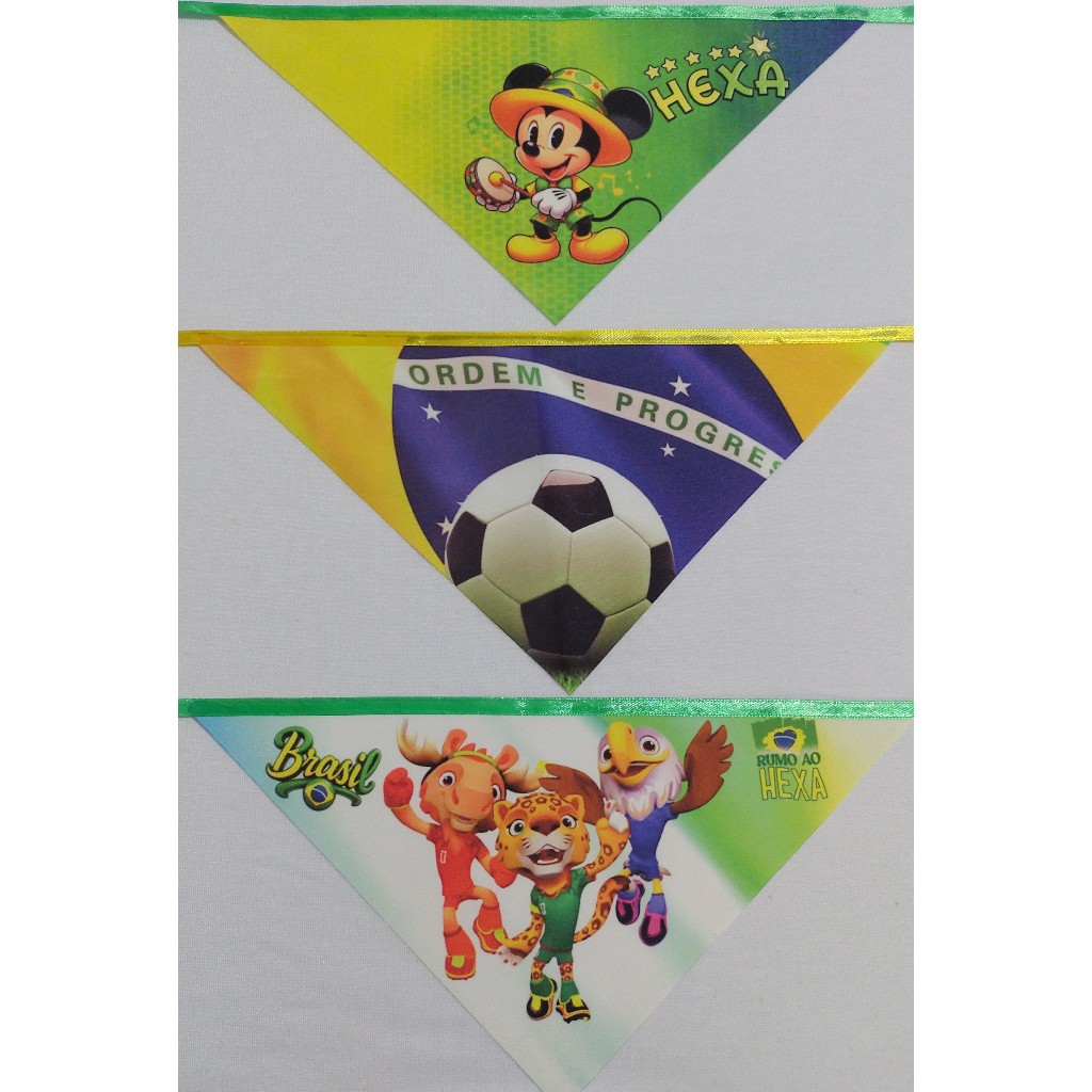 Bandana pet  Copa do Mundo Unisex  14x28 (M), kit com   50 peças - Tactel ,  petshop, banho e tosa, atacado