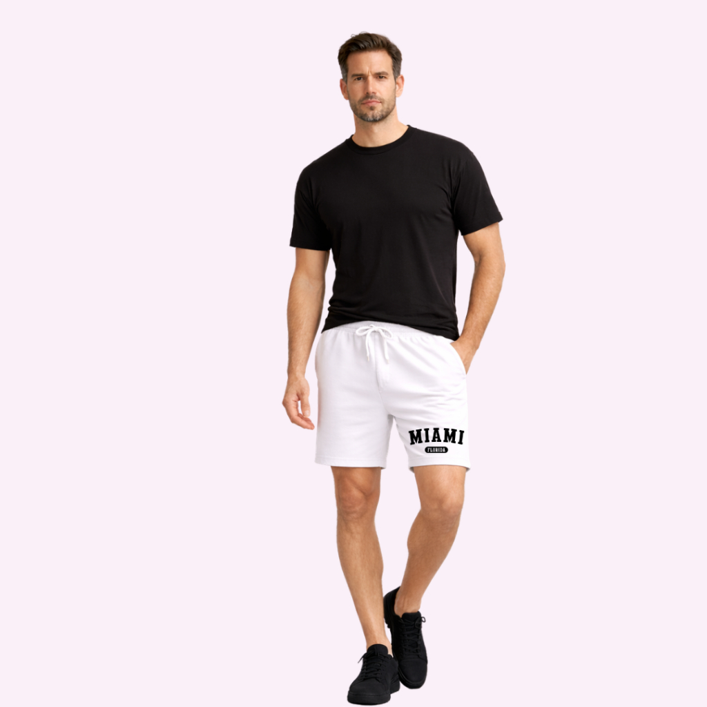Short Bermuda Moletom Masculino Streetwear Urbano Estampado Confortável Lazer Verão Estilo