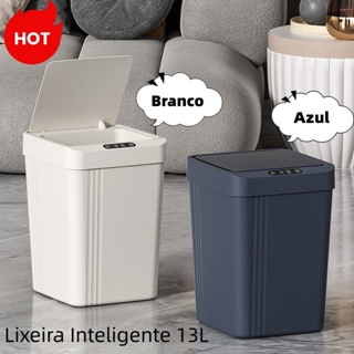 Lixeira Automática Inteligente 13L Com Sensor Para Cozinha e Escritório em Oferta na Shopee