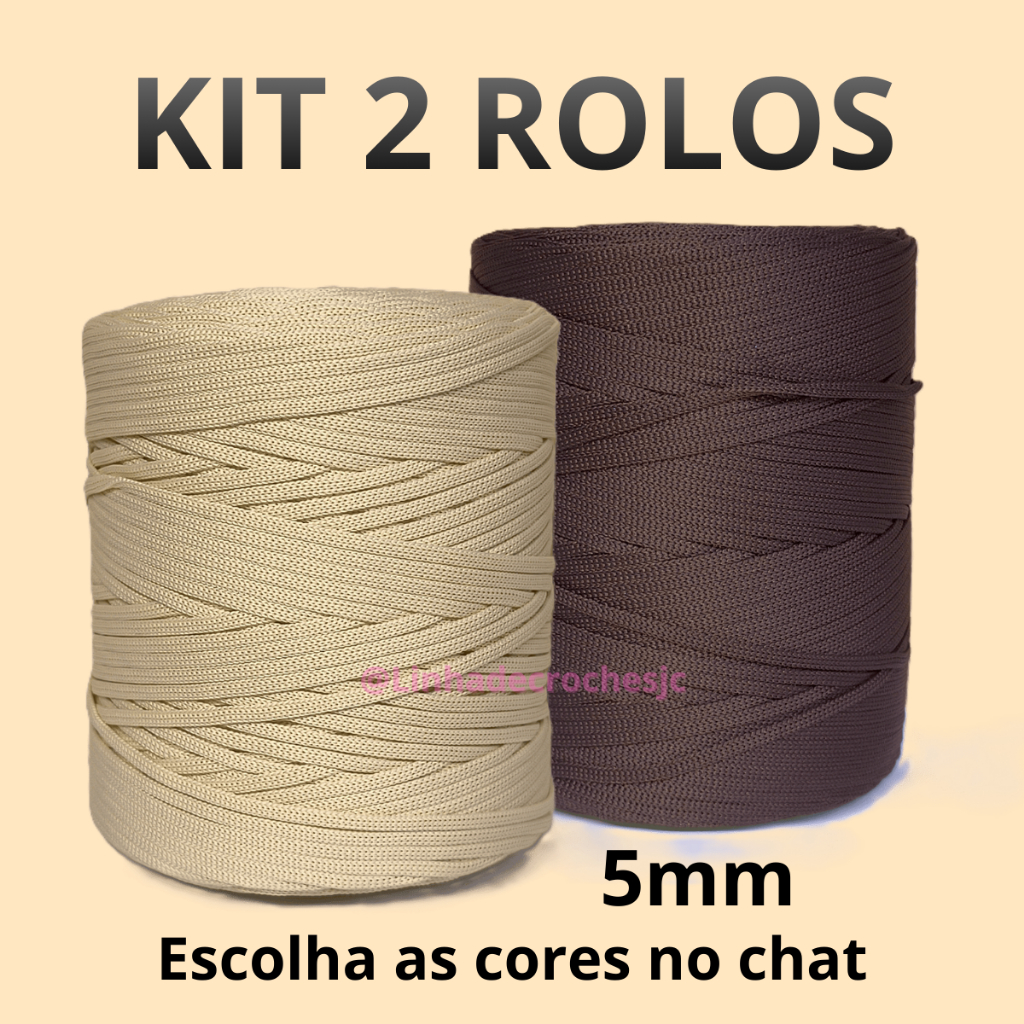 Fio Nautico 5mm Poliester Kit com 2 Rolos Croche Escolha a Cor em Oferta na Shopee