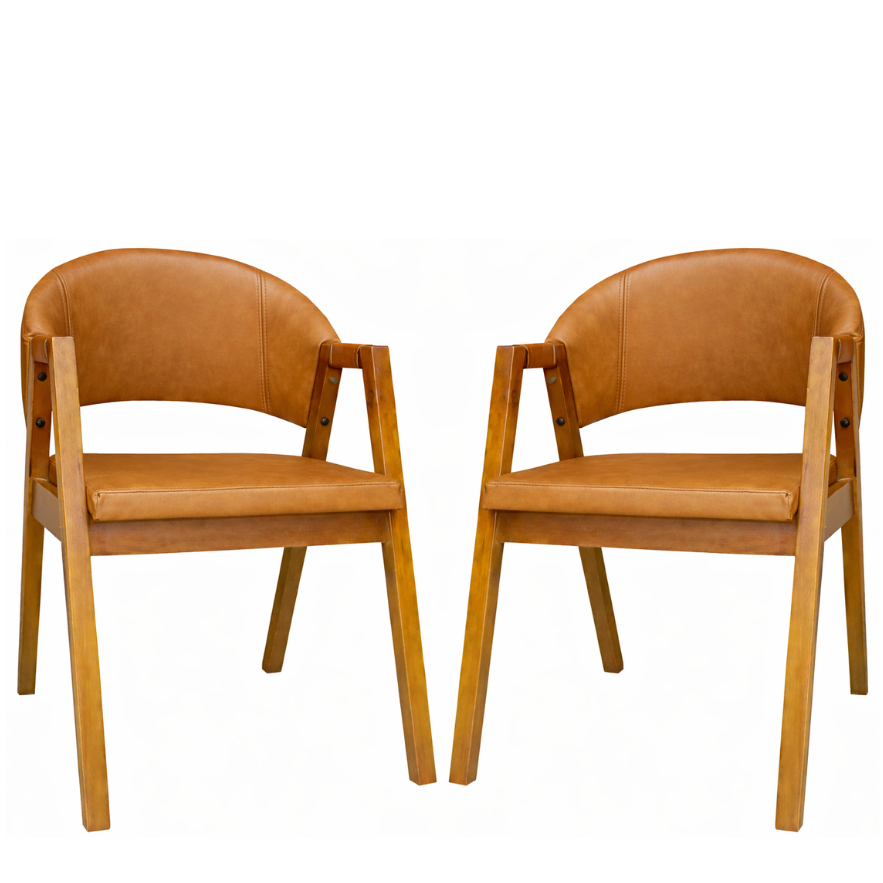 kit DUAS Cadeiras ODETE Robusta e Elegante Corino Para Sala de Jantar Mesa Cozinha