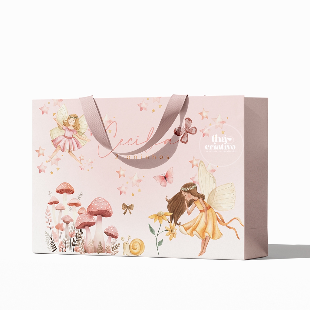 Sacolinha tema FADAS Personalizado | Sacolinha | Lembrancinha | Mimos | Aniversário JARDIM ENCANTADO
