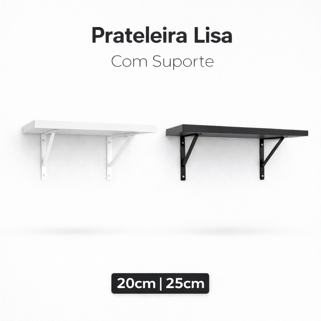 Prateleira Lisa Parede Com Mão Francesa e Parafusos MDF MDP Diversas Medidas em Oferta na Shopee