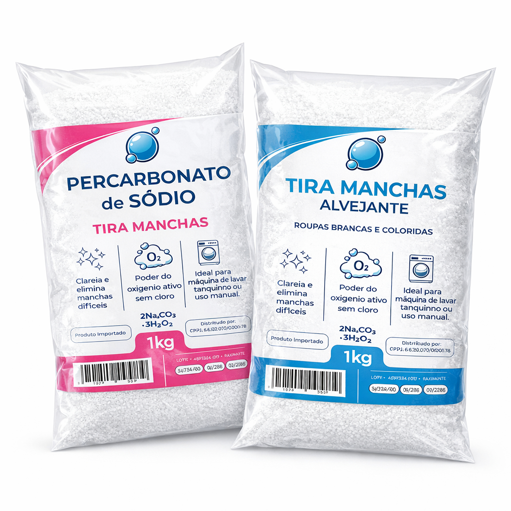 Tira manchas alvejante 1kg + Percarbonato de sódio 1kg Remove manchas