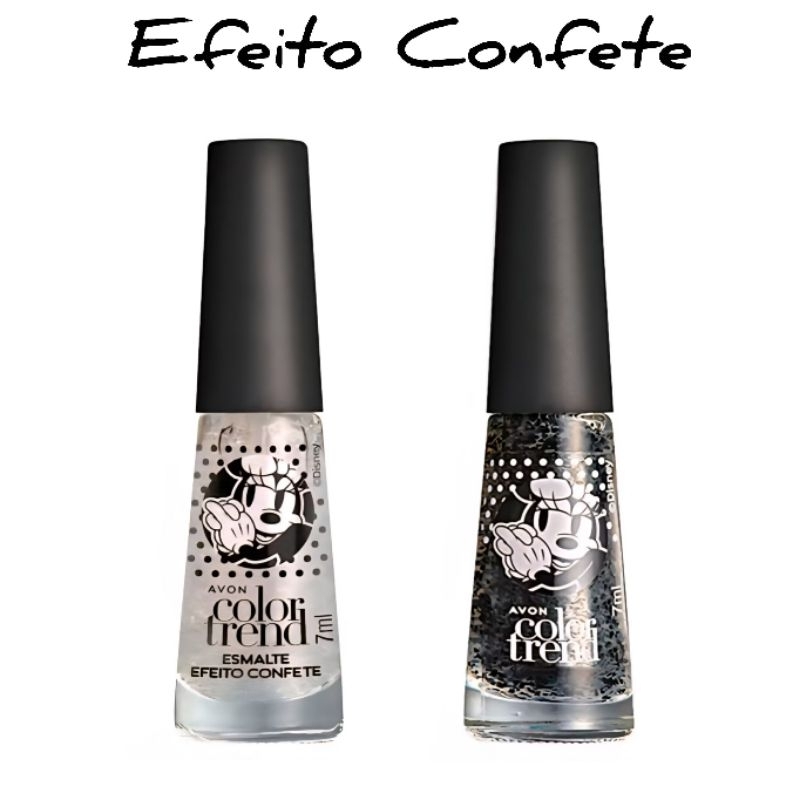 kit 2 Esmalte Avon Color Trend Efeito Confete Poa Branco e Preto em Oferta na Shopee
