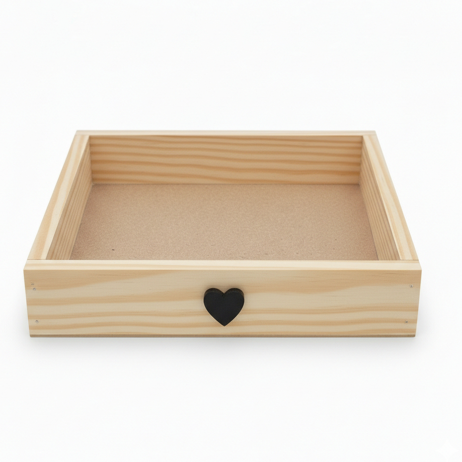 Bandeja Cesta Pinus Aplique Coração 25x20x5 Café da Manhã Presente Mães em Oferta na Shopee