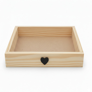 Bandeja Cesta Pinus Aplique Coração 25x20x5 Café da Manhã Presente Mães em Oferta na Shopee