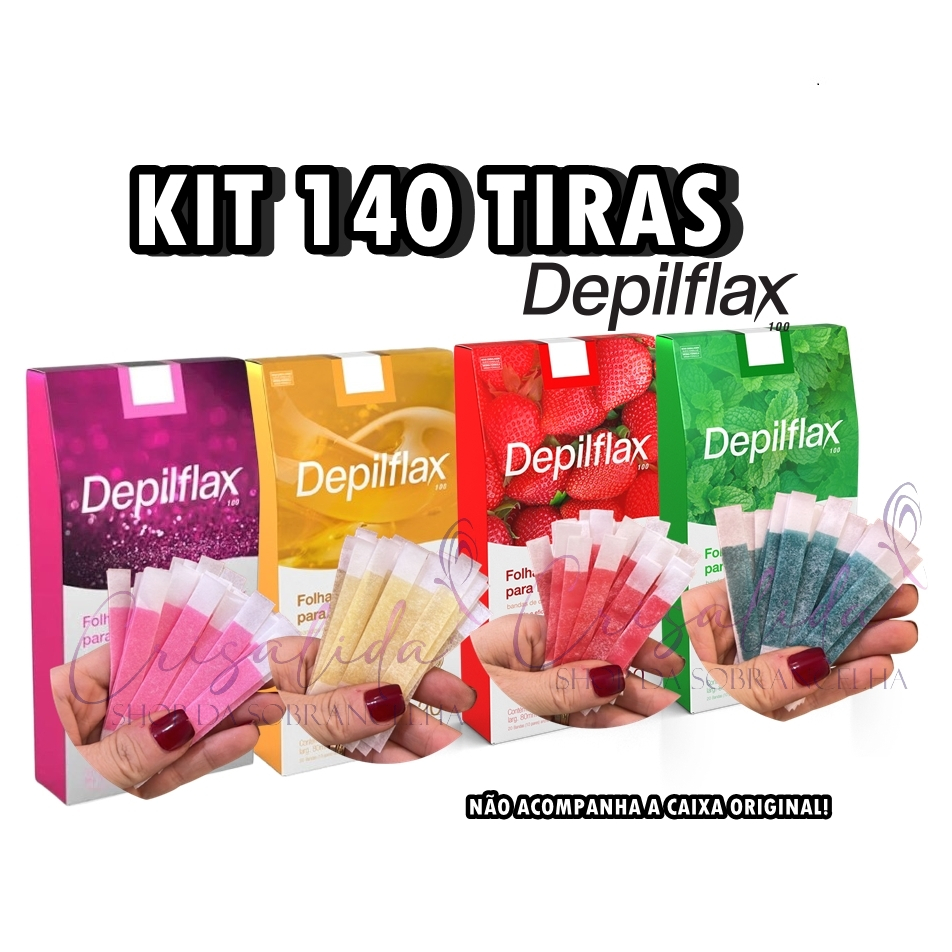140 Tiras de Cera para Sobrancelhas e Buço Depilação Depilflax em Oferta na Shopee