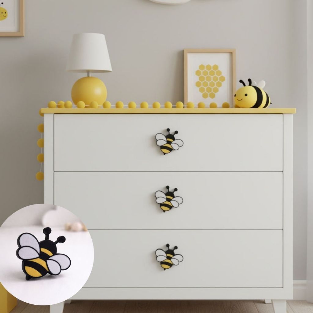 Puxador de Gaveta Abelha Puxadores de gavetas Infantil Abelinha