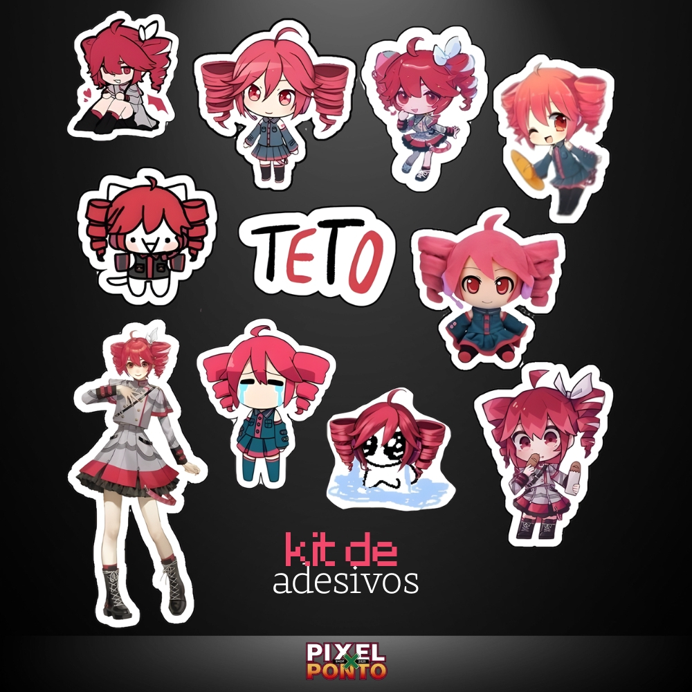 Kit Adesivos Kasane Teto UTAU Vocaloid Anime Stickers Geek Decoração Japonesa Hatsune Miku