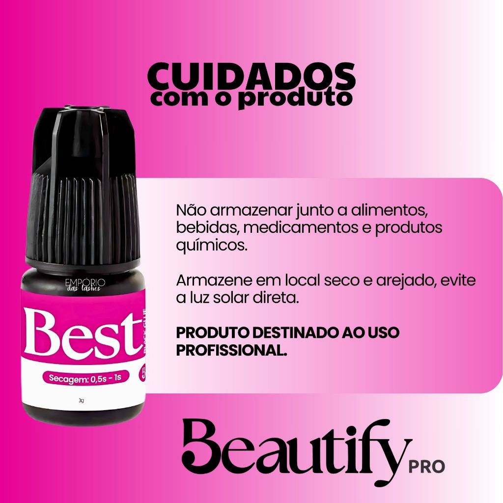 Cola Adesivo Best Beautify Pro Extensão De Cilios Com Anvisa Preto — imagem 2 de 2