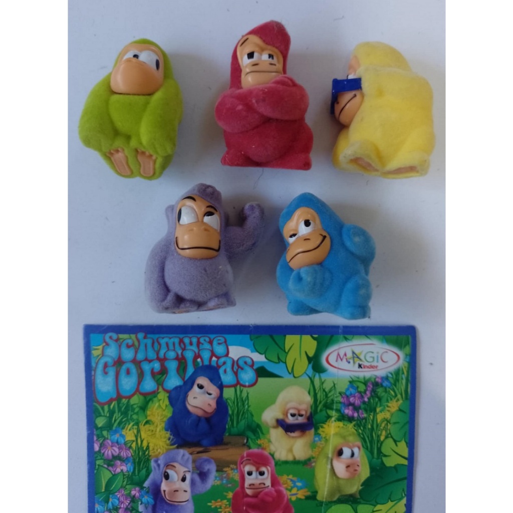 Kinder ovo - Coleção completa - Gorilas Aveludado (ano 2006) os 2 últimos podem ter desgaste na cor