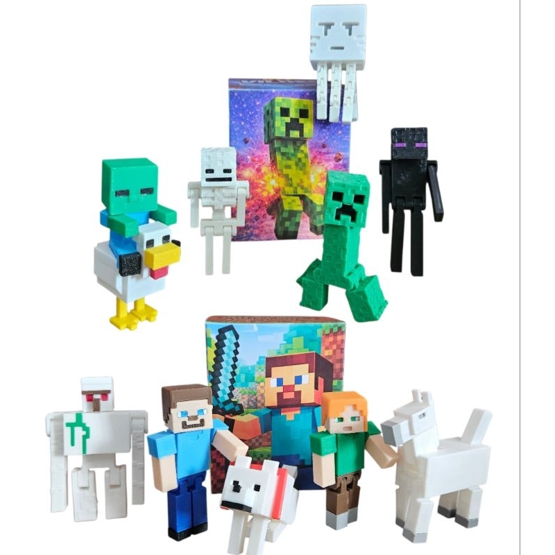Kit Miniaturas Minecraft – Heróis ou Vilões | 5 ou 10 Personagens Articulados em Oferta na Shopee