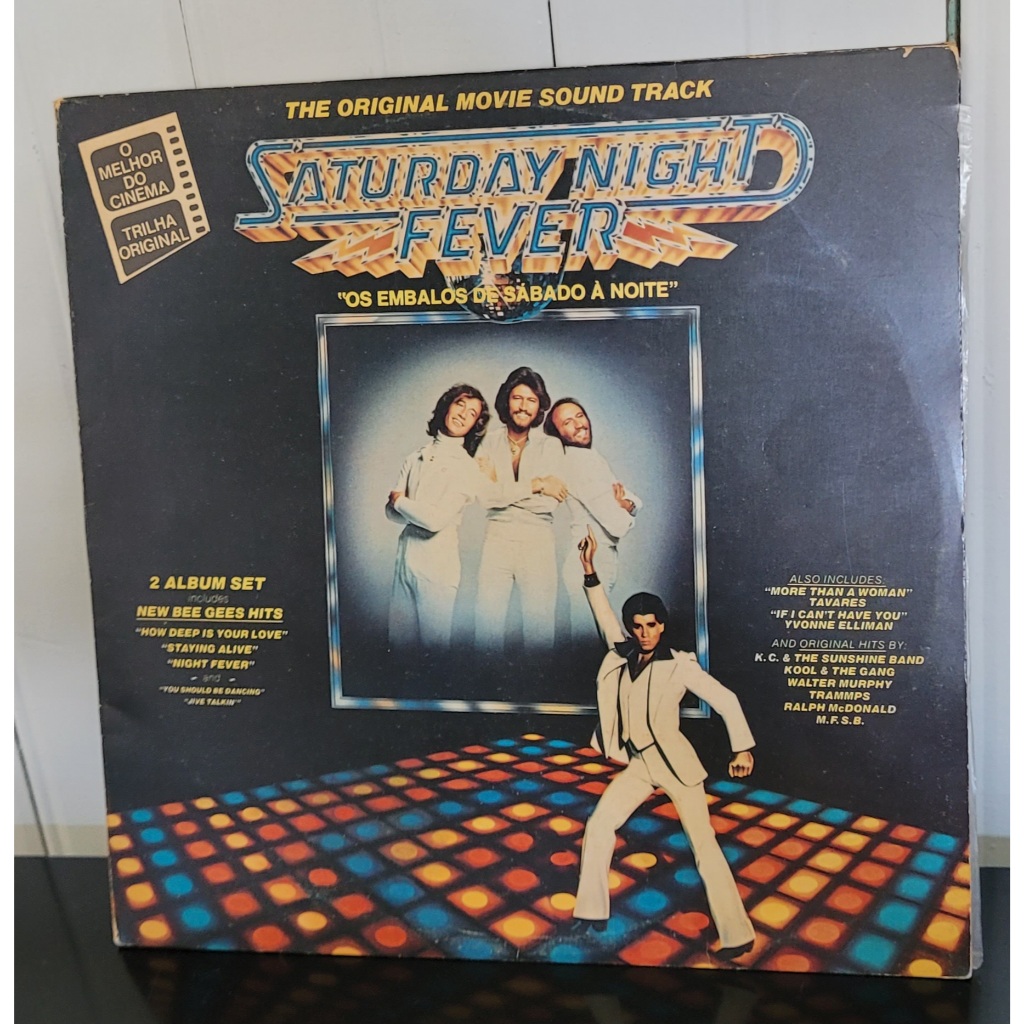 Disco Vinil LP duplo da trilha sonora original do filme Saturday Night Fever Os Embalos de Sábado a Noite