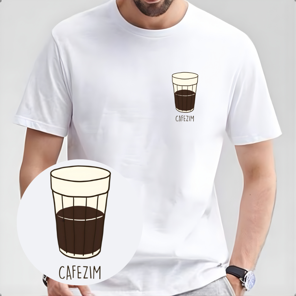 Camiseta Cafezim Masculino Básica Feminino Minimalista Unissex 100% Algodão Premiun Camisa Café em Oferta na Shopee