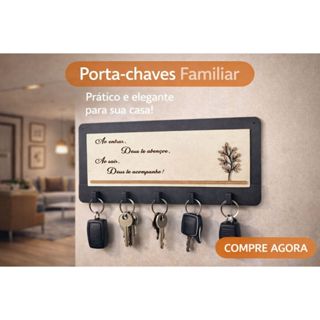 Porta Chaves Parede Decoração Moderna Madeira MDF AO ENTRAR DEUS TE ABENÇOE AO SAIR DEUS T ACOMPANHE em Oferta na Shopee