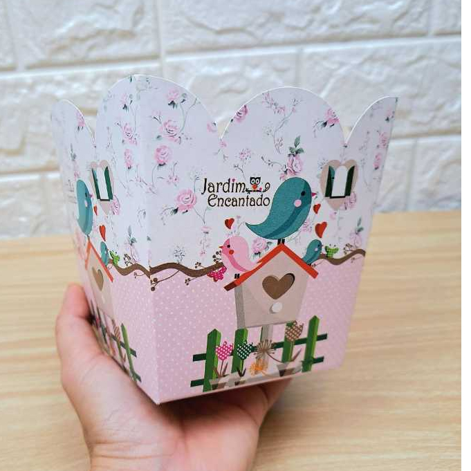 10 Cachepots para Decoração de Festa de Aniversário Lembrancinha Centro de Mesa Jardim Encantado