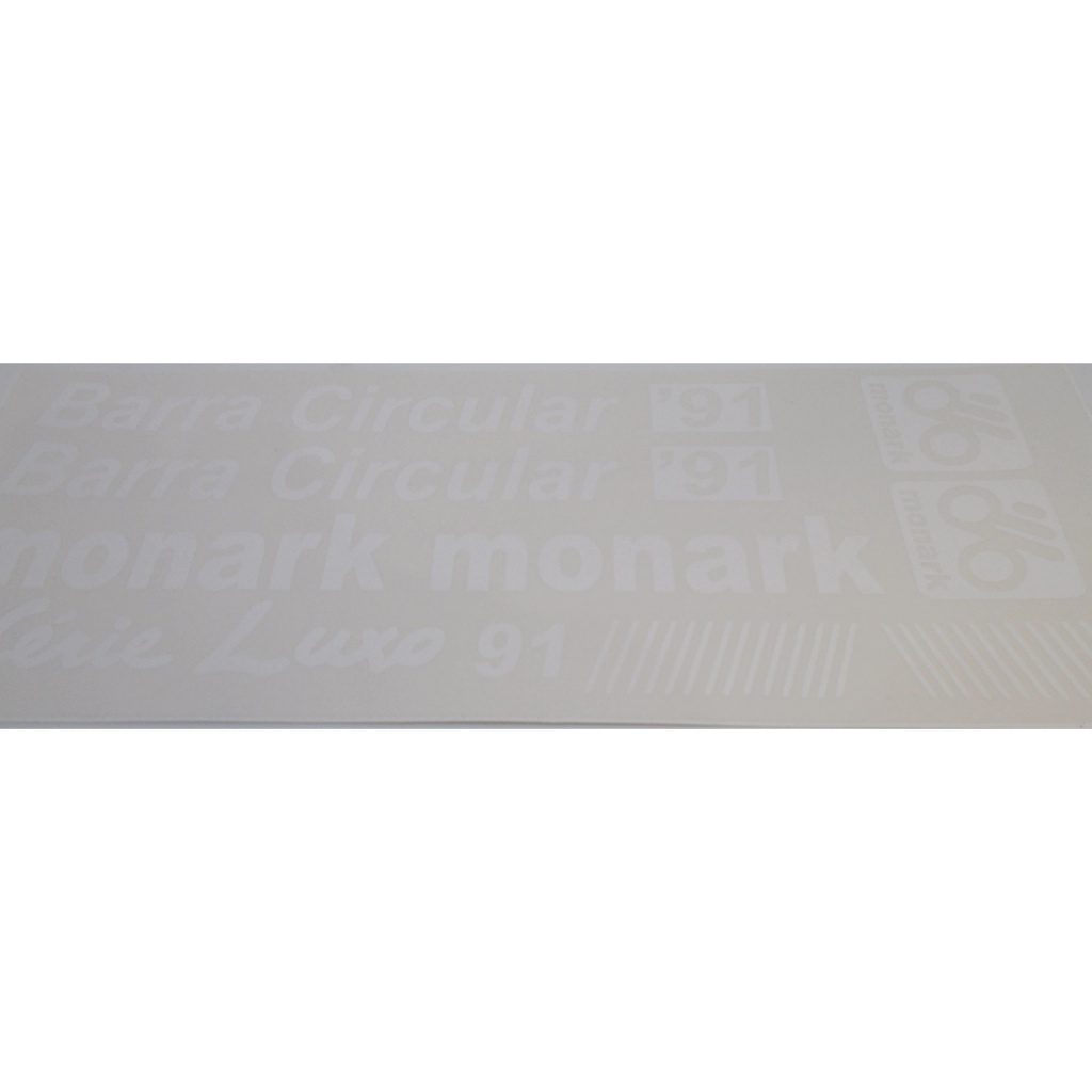 Cartela de Adesivo Monark Barra Circular Serie Luxo 91 Branco.
