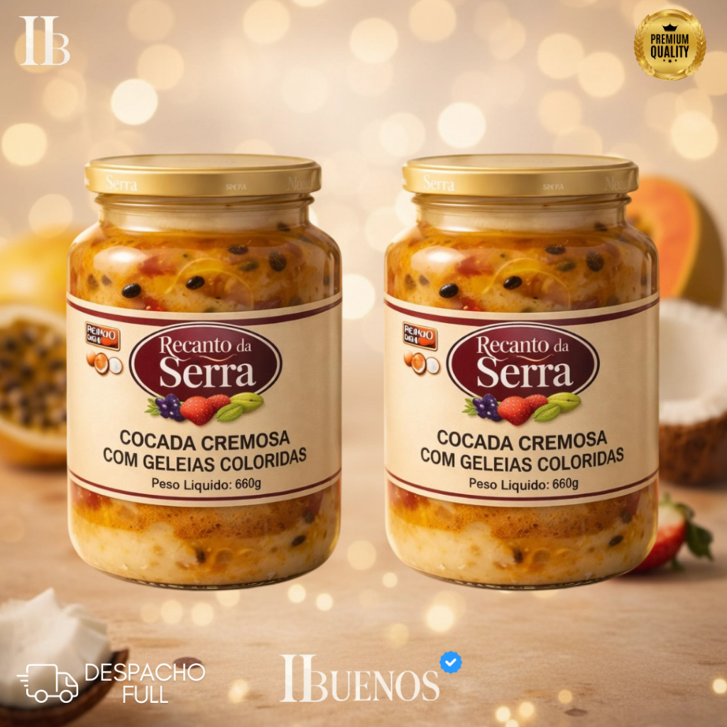 Cocada Cremosa Com Geleias Coloridas 660gr - Recanto da Serra (Monte Seu Kit)