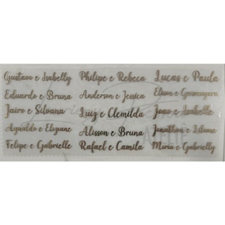 Adesivo termocolante -  Nome de casal 8 cm de comprimento - 10/15/16/17/20/27/42 UNDS - Filme de recorte em Oferta na Shopee