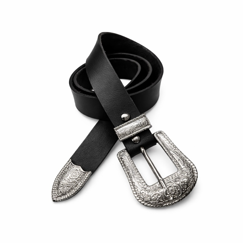 Cintos Femininos Estilo Country Boiadeira Vaqueijada Elegante Fivela Prata Couro Sintético Blogueira Ajustável - Rafaela em Oferta na Shopee