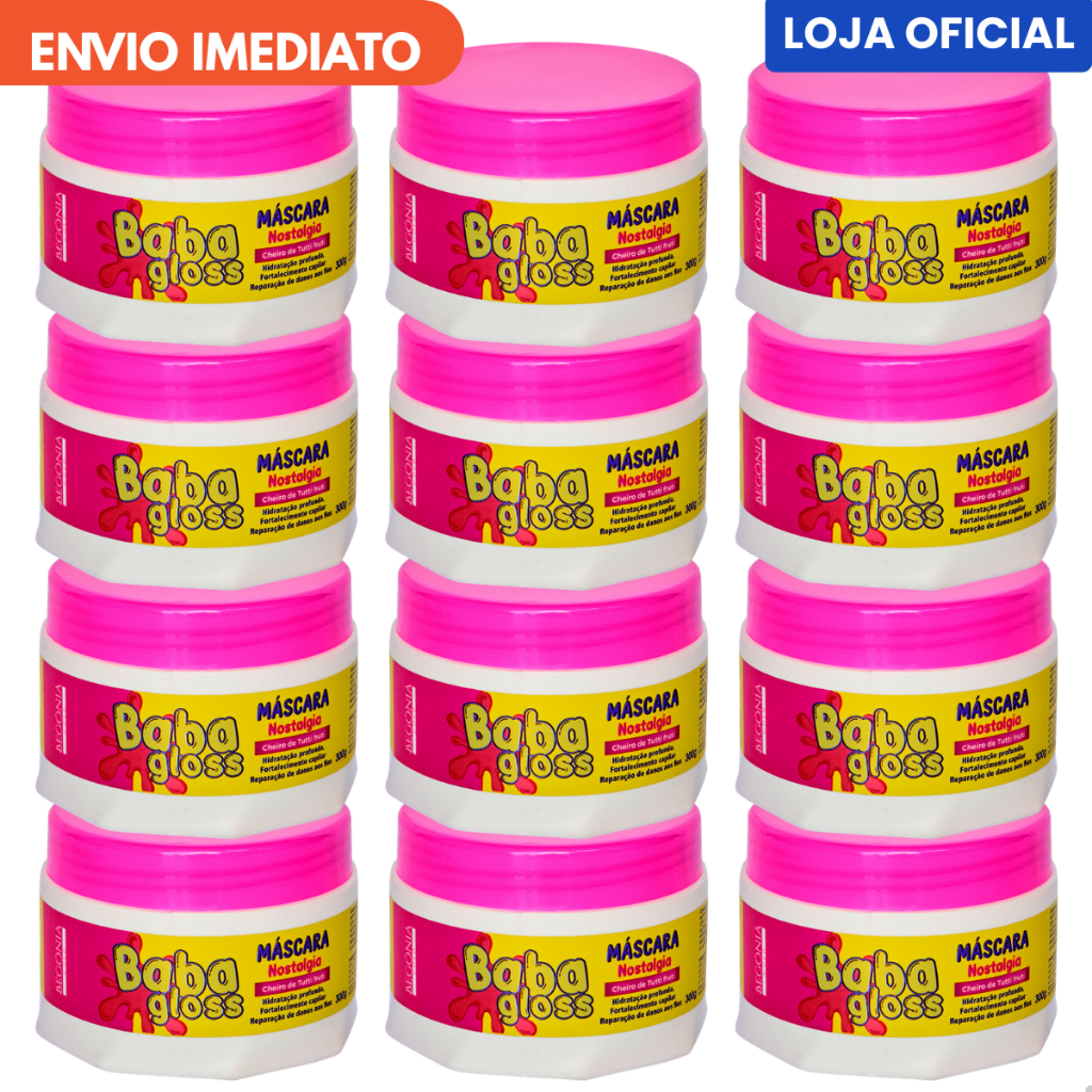 12 Unidades Máscara Baba Gloss 300g Begônia Gold
