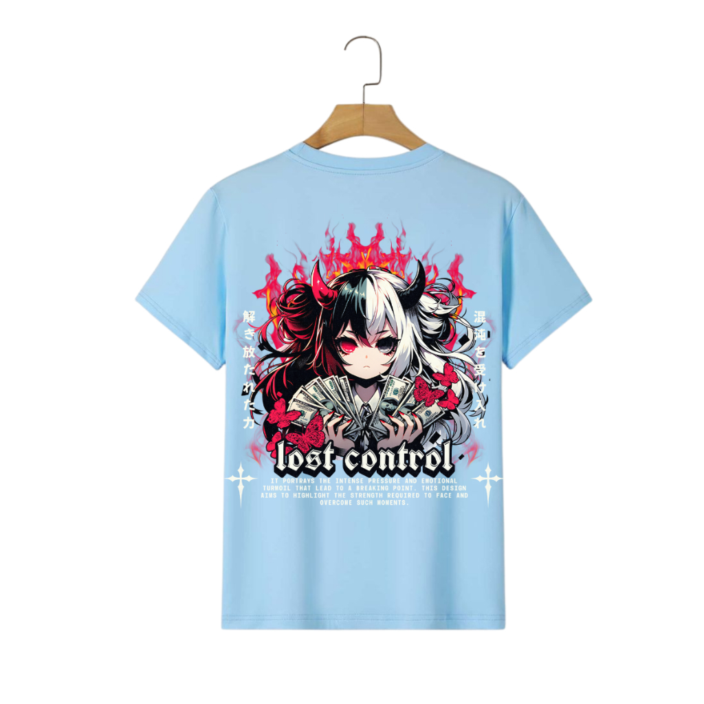 Camiseta Unissex Lost Control Anime Demon Money Camisa Estampada Frente Verso Dark · foto 2