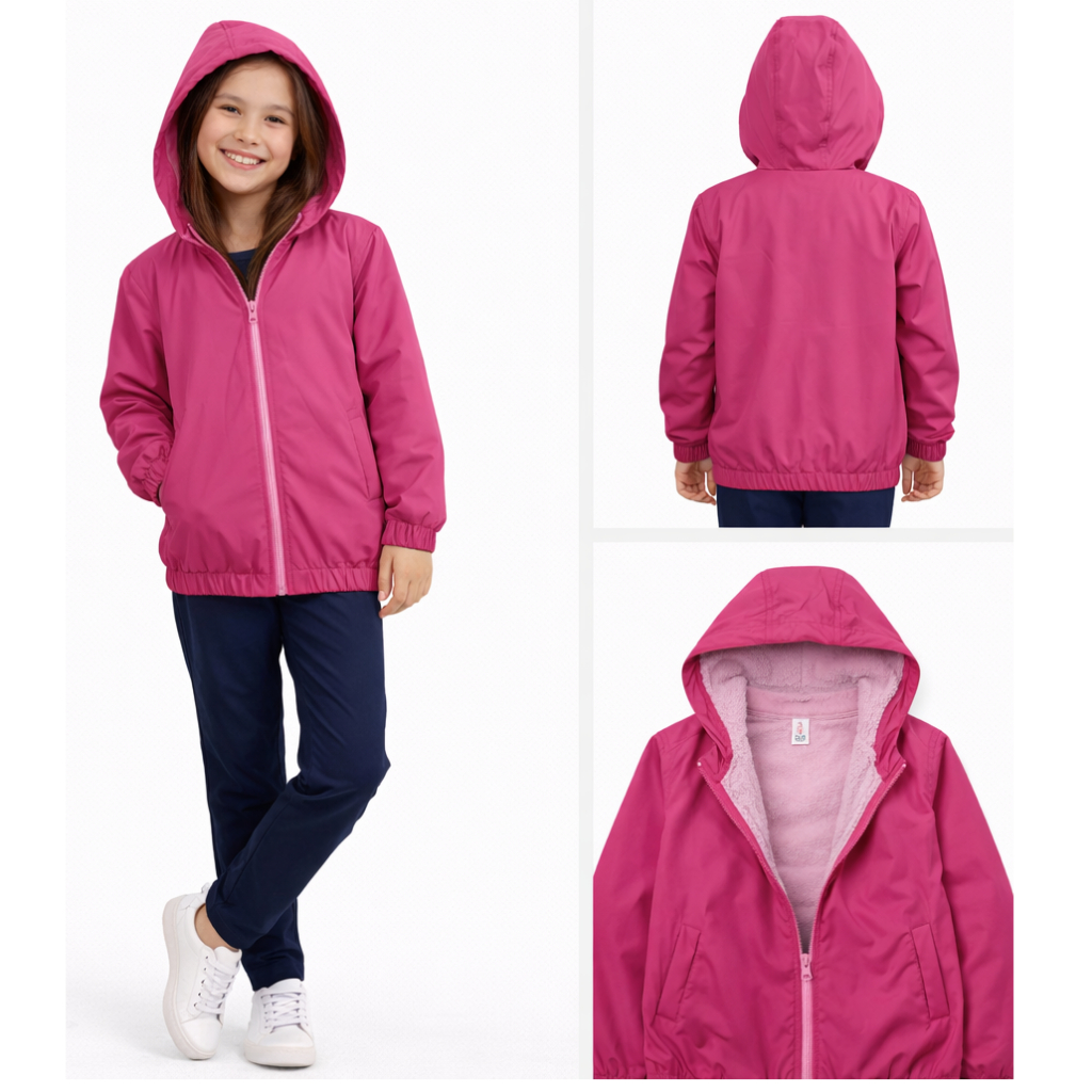 Casaco Jaqueta Tactel Forrada Moda Feminina Infantil Criança Colorido Confortável em Oferta na Shopee