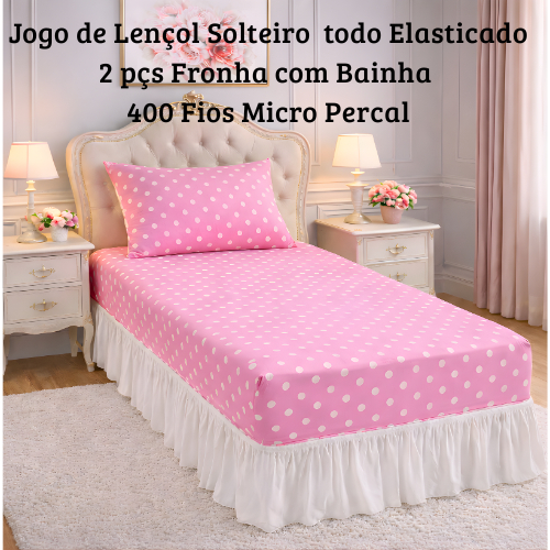 Jogo de Cama/FORRO DE CAMA  SOLTEIRO 2 PÇS TODO ELASTICADO TOQUE ULTRA MACIO -SOLTEIRO