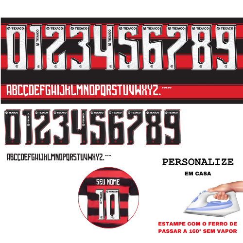 Personalização Nome e Número Termocolante Para camisa de time