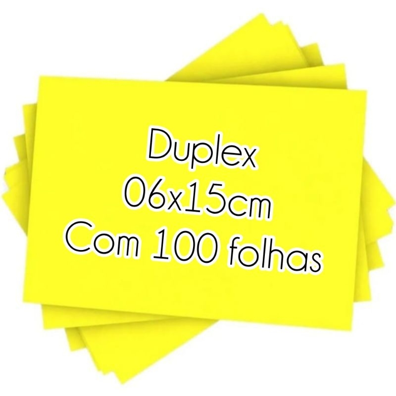 Cartaz Duplex Amarelo 06 X 15 Cm Pacote Com 100 Folhas limpo ideal para gôndola, balcão ou vitrine