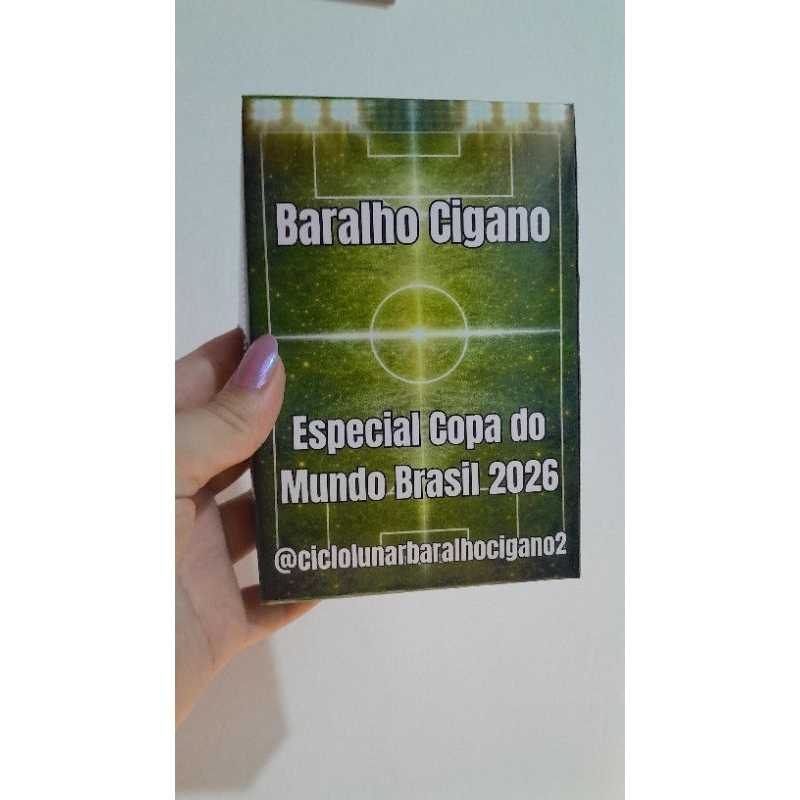 Baralho Cigano Copa do Mundo Brasil 2026 | 36 Cartas + 1 Extra | 7×12,5 cm | Laminação Brilhosa | Artesanal