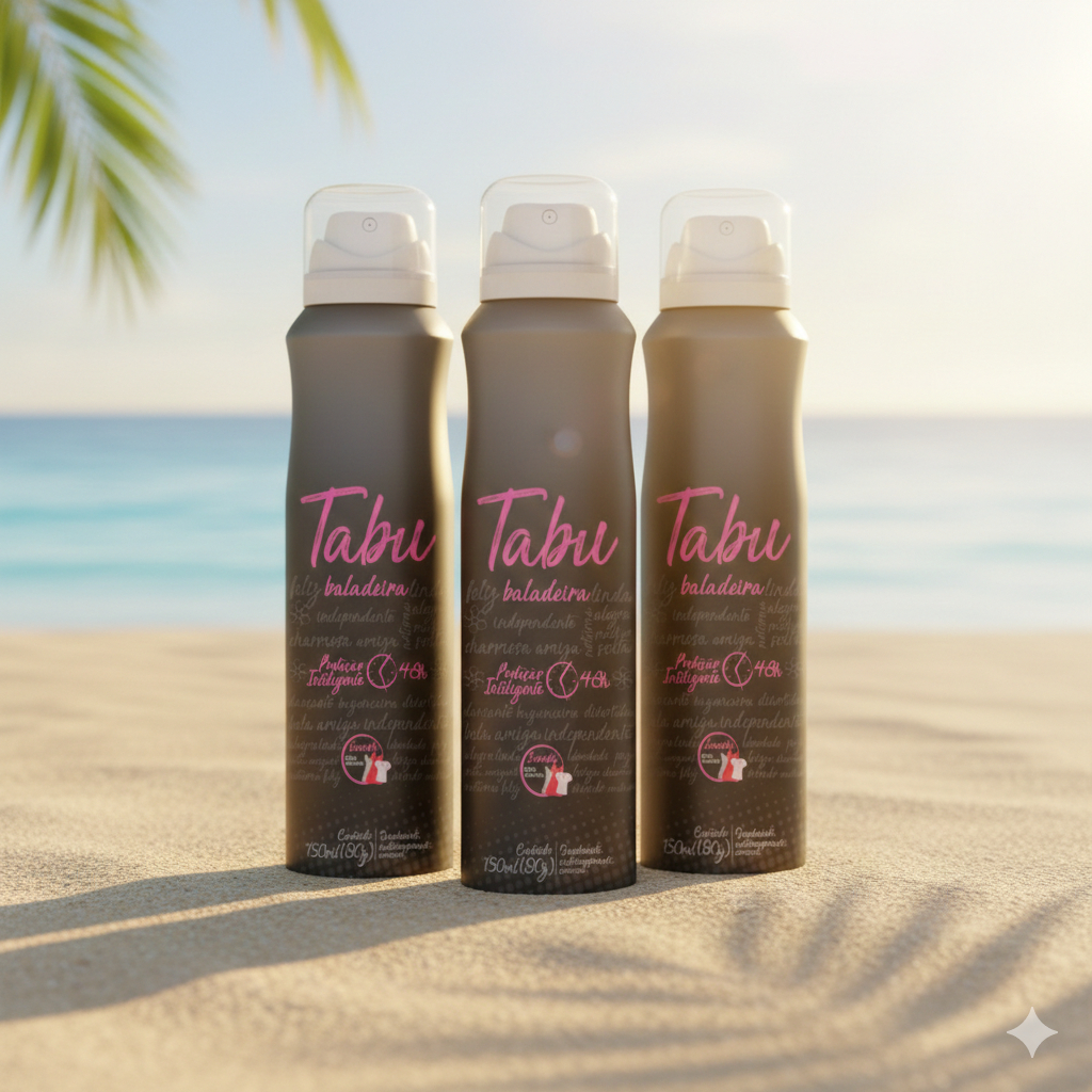 Kit 3 - Desodorante Aerosol Antitranspirante Tabu Baladeira 150ML em Oferta na Shopee
