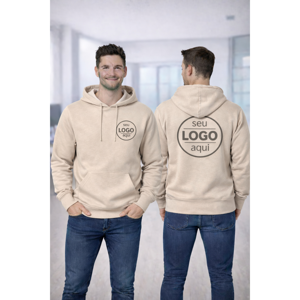 Moletom Canguru Personalizado com Sua Logo Unissex Ideal para Empresas e Uniformes