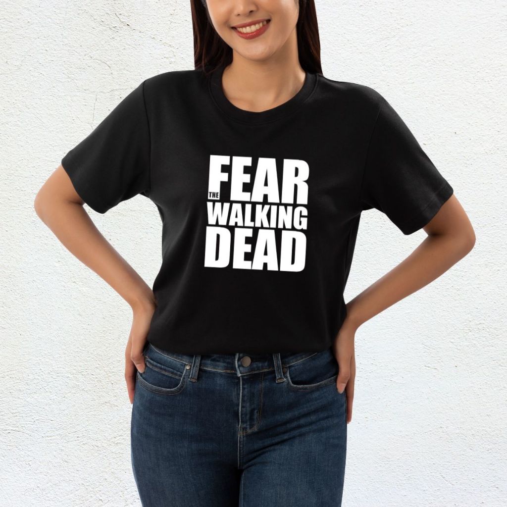Camiseta Feminina Fear The Walking Dead TWD Seriado Zumbi 100% Algodão Preta