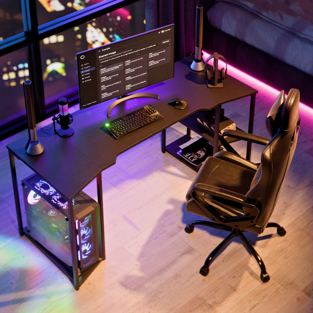 Escrivaninha Gamer APEX 160cm com Nicho para CPU Prateleiras Mesa  Computador Home Office Industrial em Oferta na Shopee